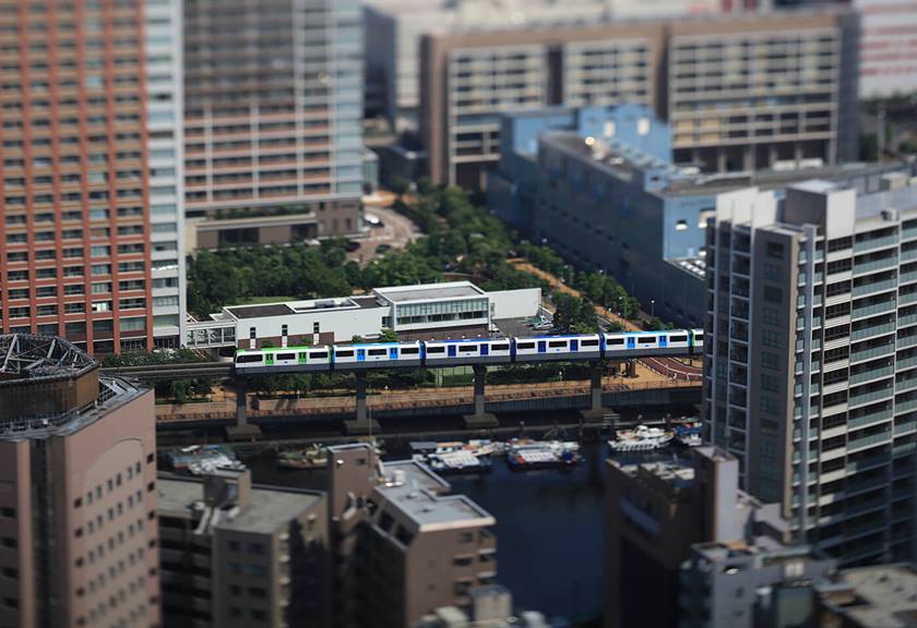 City train sample image taken with TSE 135mm f4L Macro