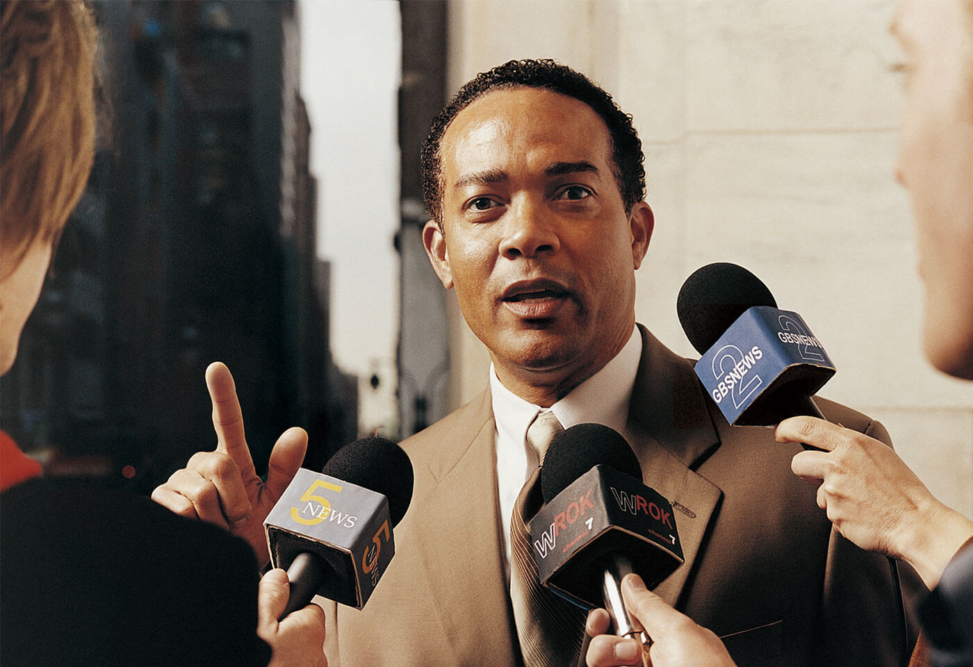 Man being interviewed