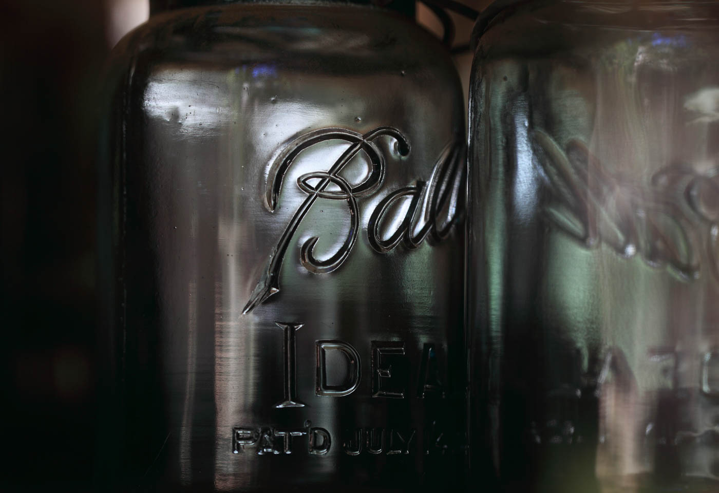 Close up of a glass bottle