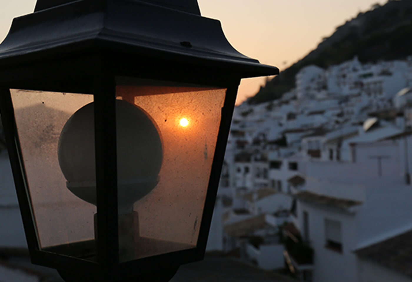 Close up of vintage street light 