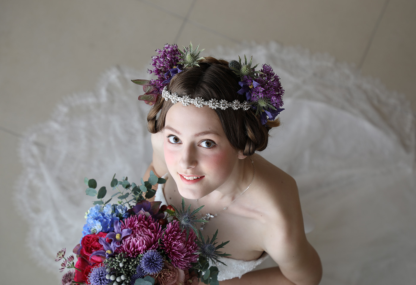 Bride with flowers