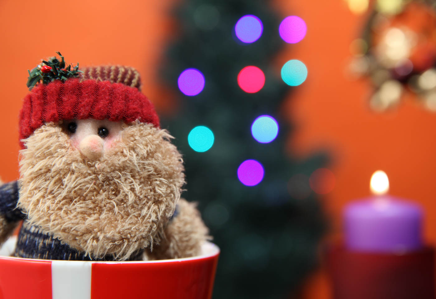 Santa toy in a Christmas mug