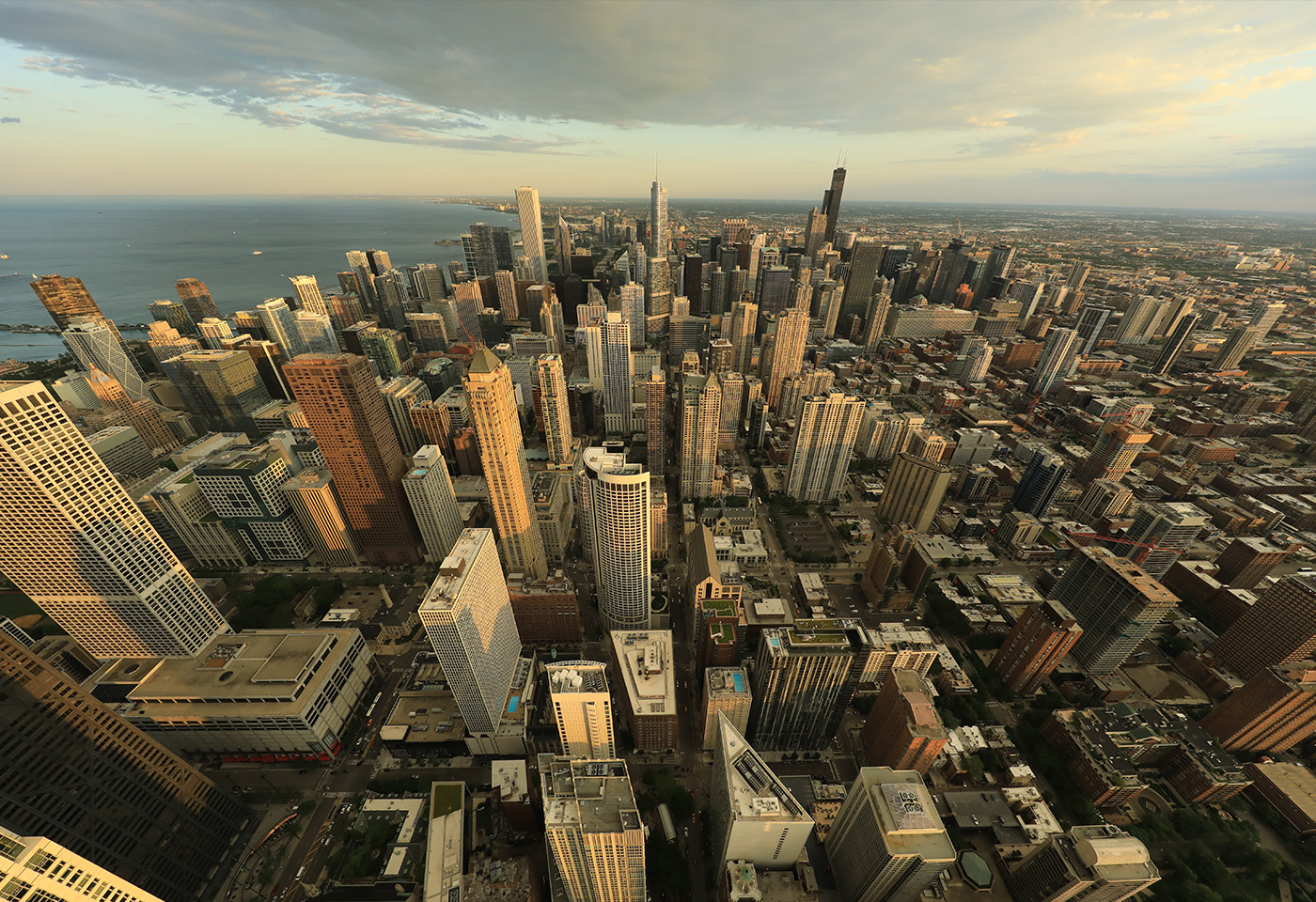Aerial shot of city