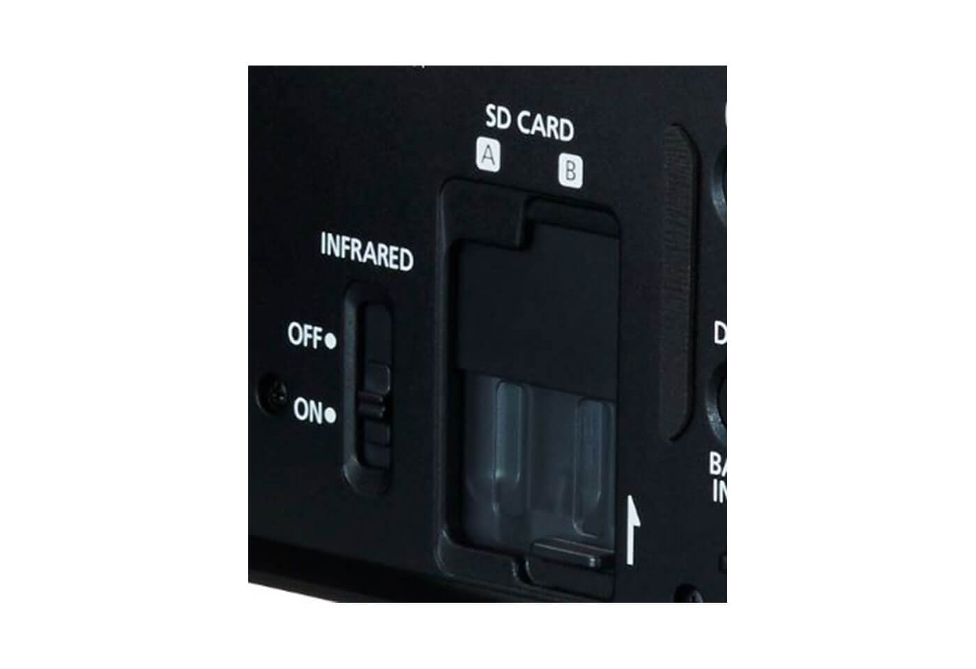 Dual card slots on Canon XA35 video camera