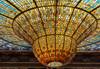 Image of a stained glass ceiling fixture