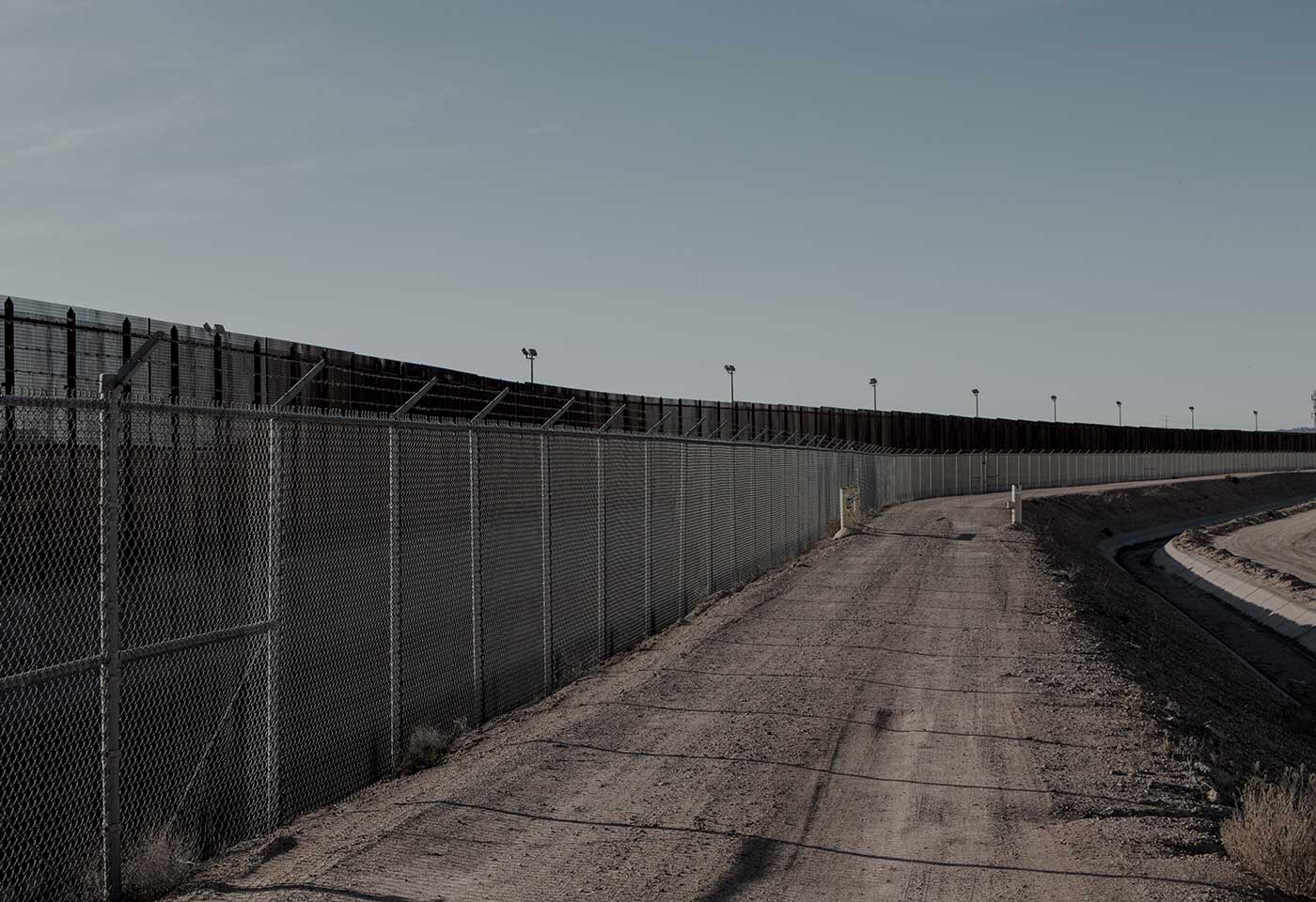 Image of a fenced road