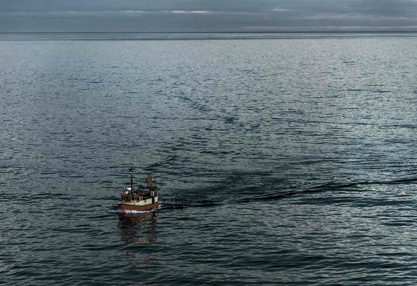 Image of a boat in the ocean