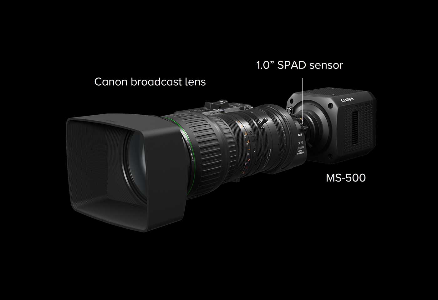MS-500​ surveillance camera with broadcast lens mounted