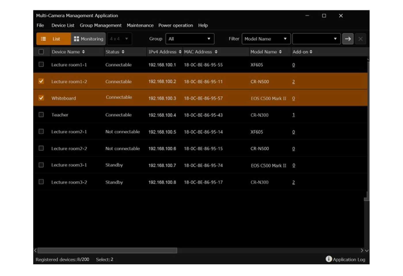 Multi-Camera Management Application