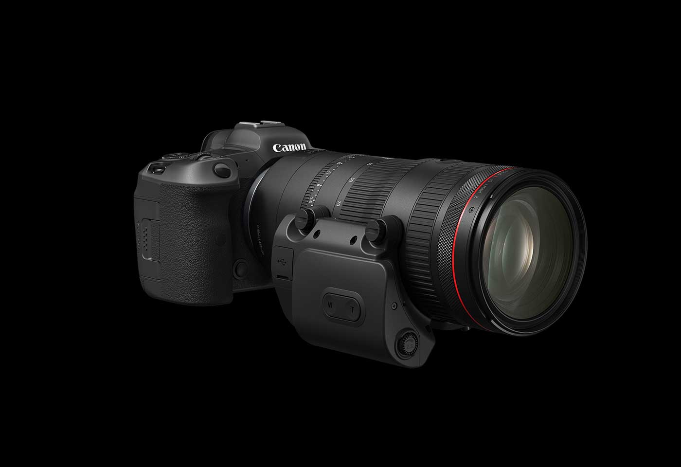 Power Zoom Adapter PZ-E2/PZ-E2B on a Canon lens and camera