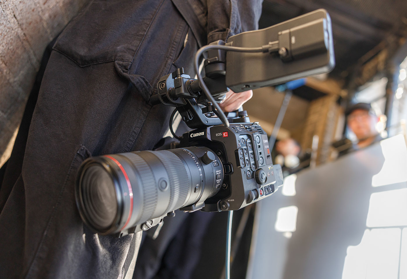 Canon EOS C400 cinema camera with telephoto lens