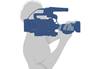 Illustration of man holding video camera with CJ25ex7 6B lens