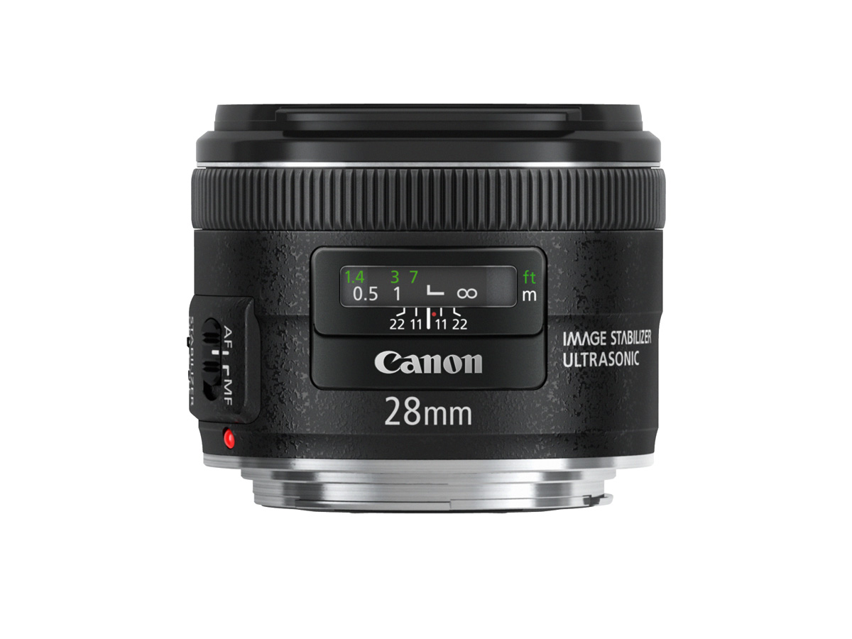 Side view of EF 28mm f/2.8 IS USM Lens