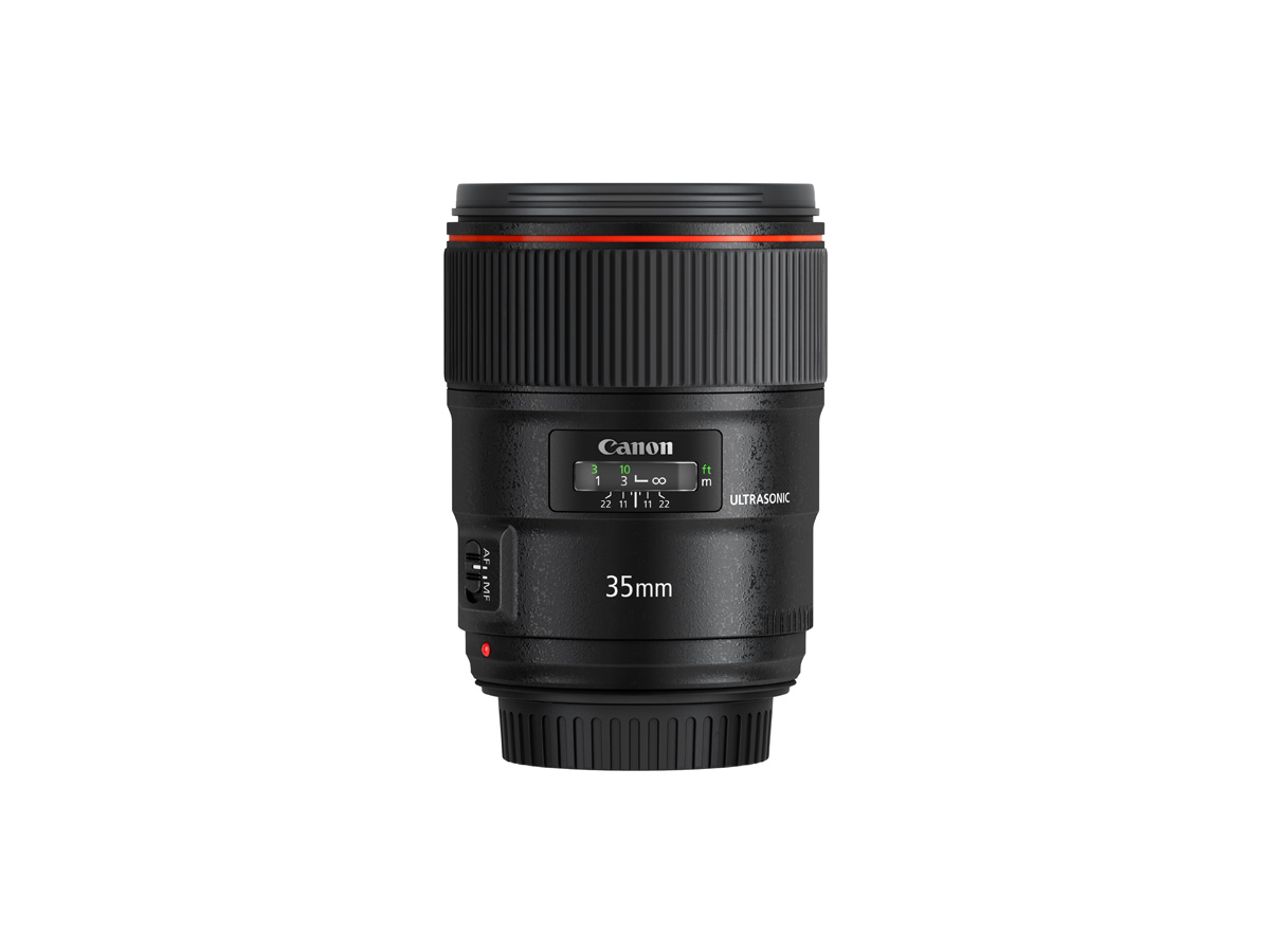 Side view of Canon EF 35mm f/1.4L II USM lens