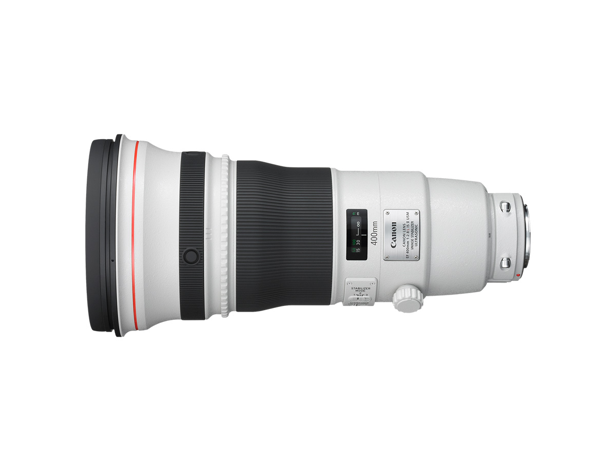 Side view of Canon EF 400mm f/2.8L IS II USM lens