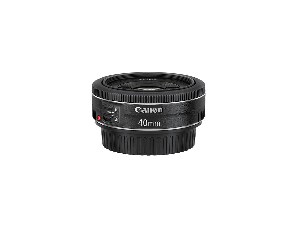 Side view of Canon EF 40mm f/2.8 STM lens