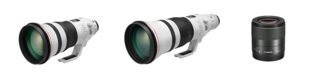 Product image of EF 400mm f/2.8L IS III USM, EF 600mm f/4L IS III USM and EF-M 32mm f/1.4 STM
