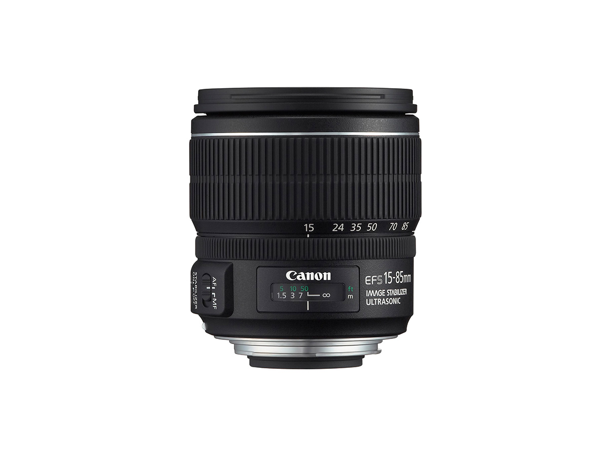 Side view of Canon EF-S 15-85mm f/3.5-5.6 IS USM lens