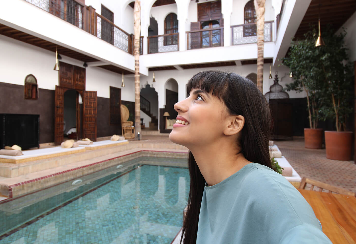 Portrait image of woman taken with EOS 1500D