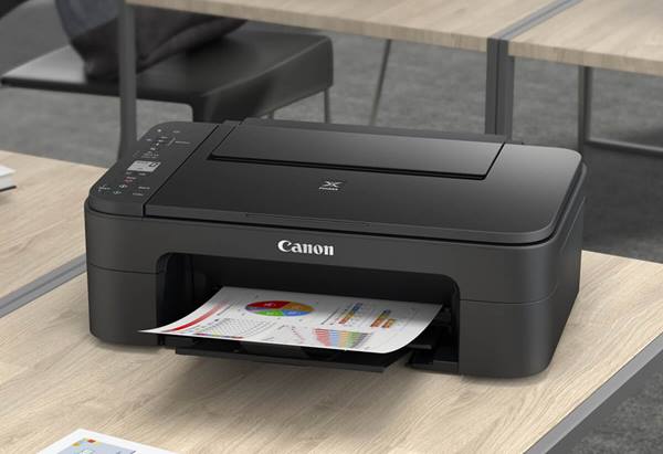 Canon printer on a desk