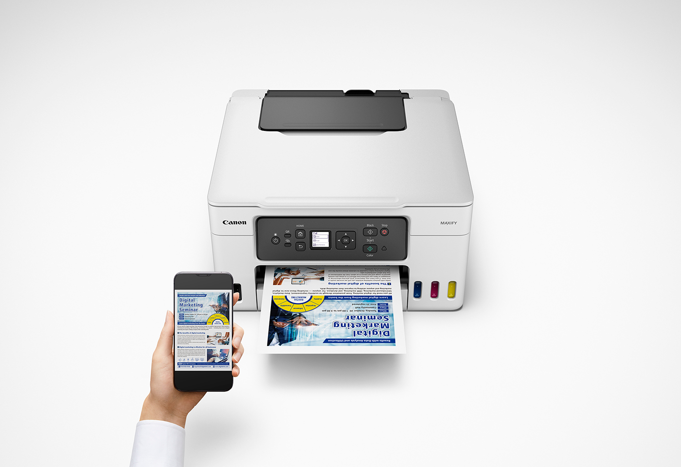 Connect with Canon PRINT app, or print without any additional apps thanks to Apple AirPrint® (iOS) or Mopria® (Android) support.