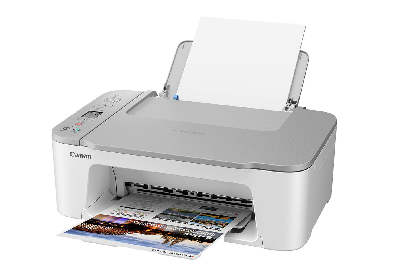 Side profile image of PIXMA HOME TS3465 printer with tray open