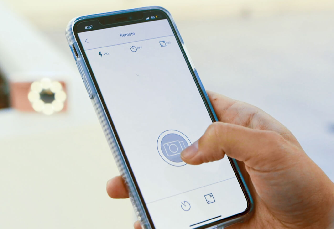 Remote shutter via mini print app