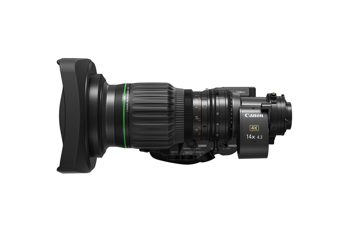 Right side profile image of CJ14eX4.3B IASE S Broadcast Lens