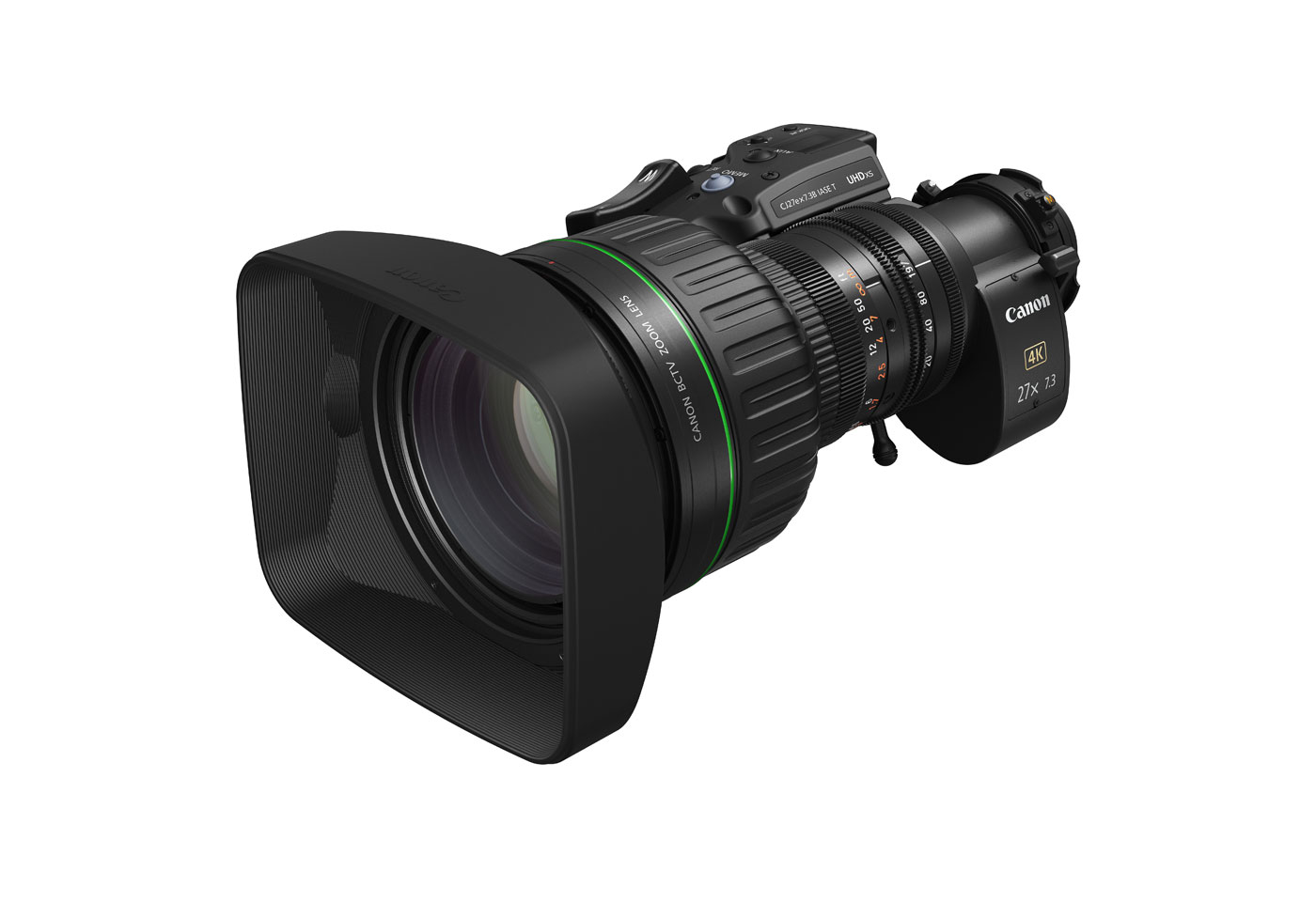 Front slant profile image of CJ27ex7.3B broadcast lens