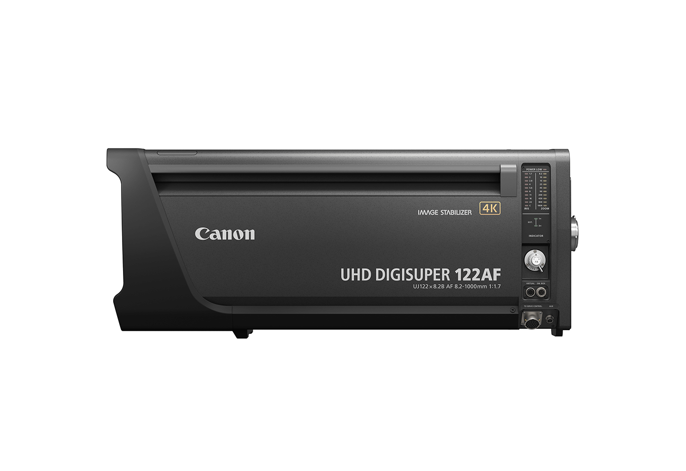 Side profile image of the UHD DIGISUPER 122 AF broadcast lens