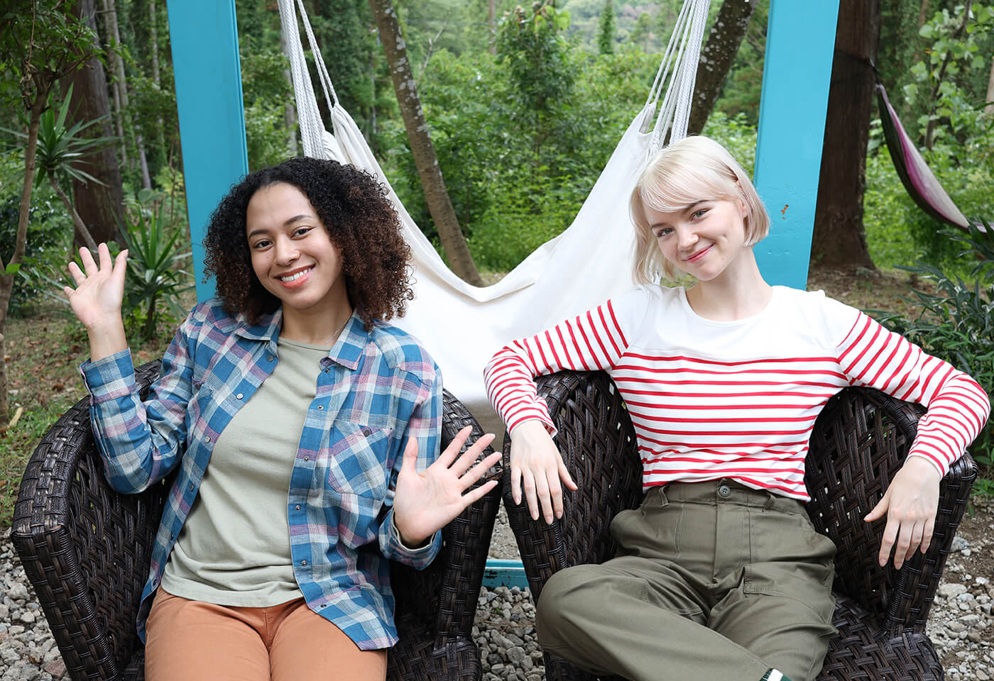 Image of women posing taken with the RF 24-50mm f/4.5-6.3 IS STM lens