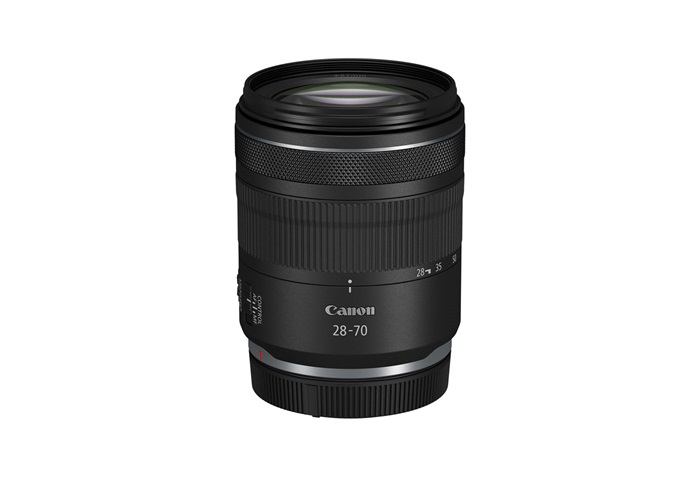 Side profile image of RF 28-70mm f/2.8 IS STM: Compact Standard Zoom lens slightly tilted