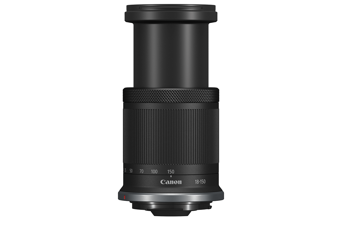Side profile image of the RF-S 18-150mm f/3.5-6.3 IS STM standard zoom lens extended
