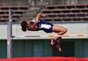 Athlete doing a high jump captured with RF 400mm f/2.8 L IS USM telephoto lens