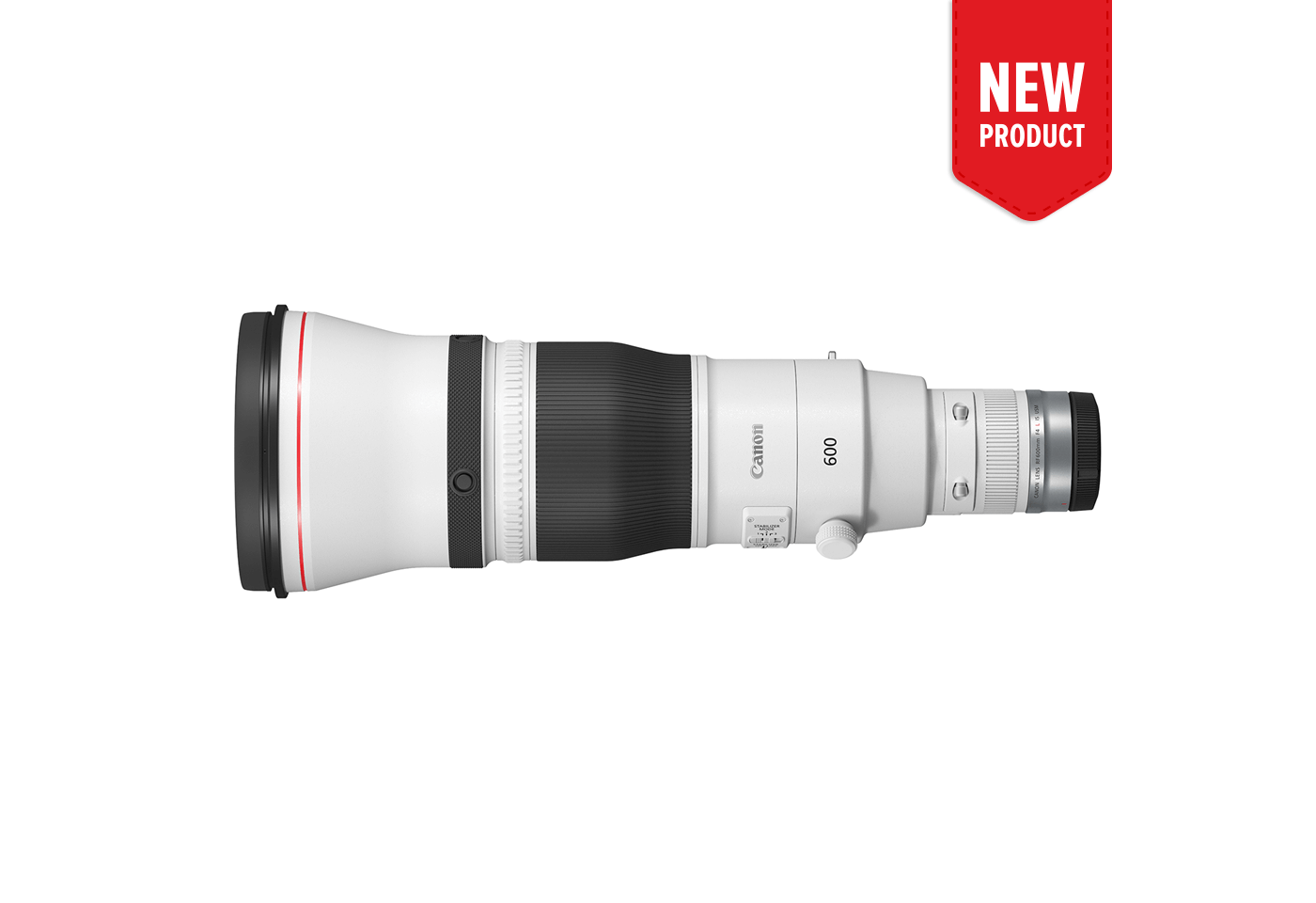 Product image of the new RF 600mm f/4 L IS USM telephoto lens