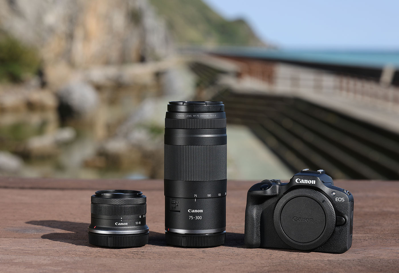 Image of Canon lenses and EOS camera in situ