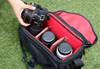 Canon gear on a kit bag