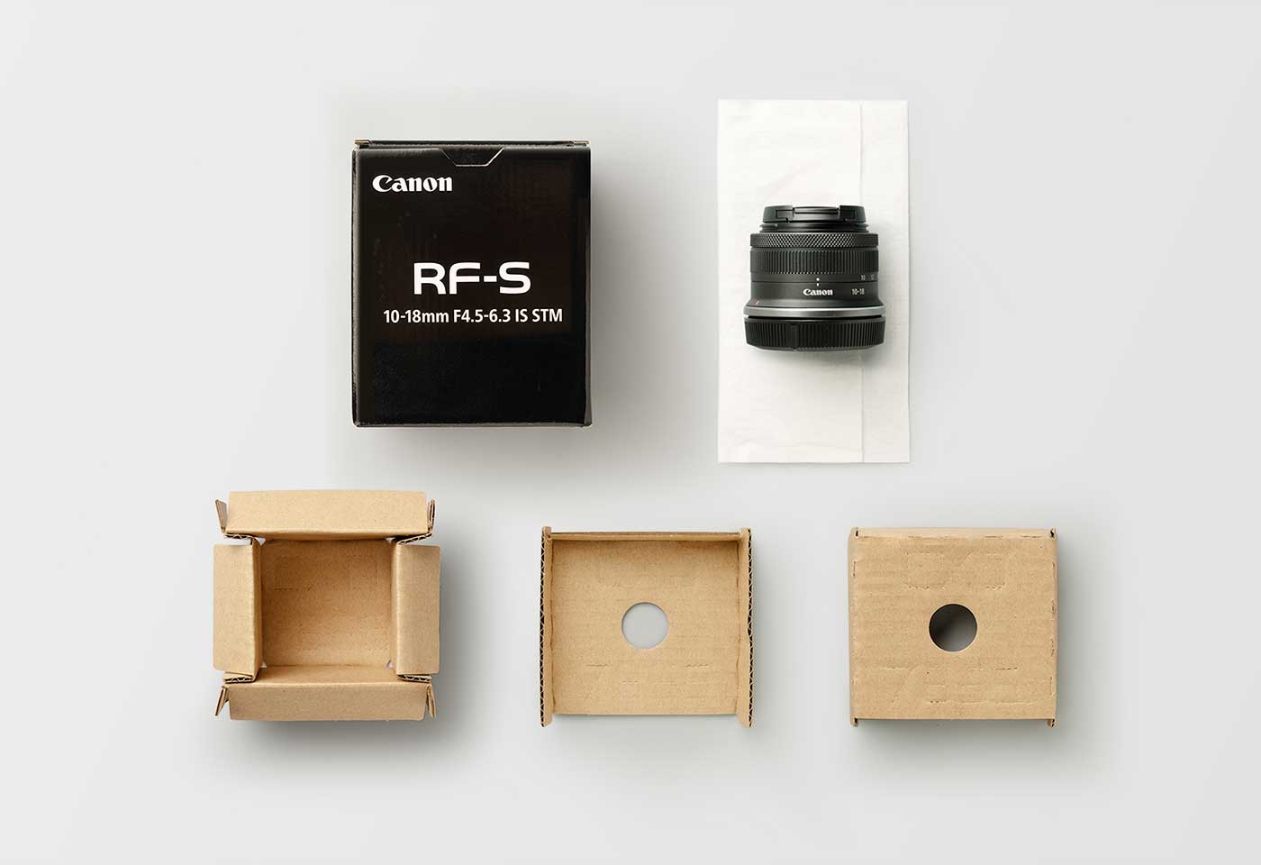 RF-S 10-18mm f/4.5-6.3 IS STM wide angle lens packaging