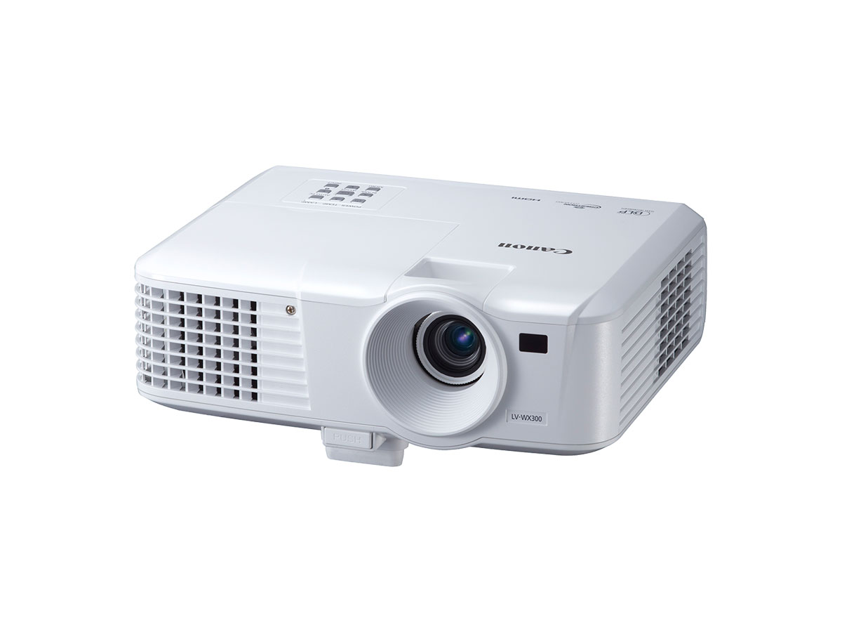 Canon white LV-WX300 projector front