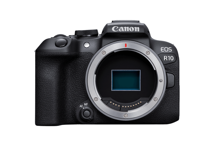 Front profile image of EOS R10 mirrorless camera