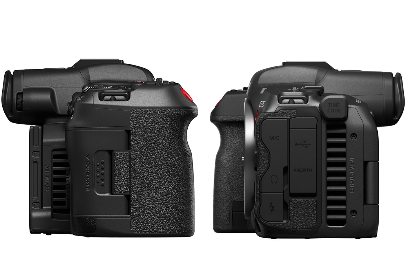 Side profile images of EOS R5 C