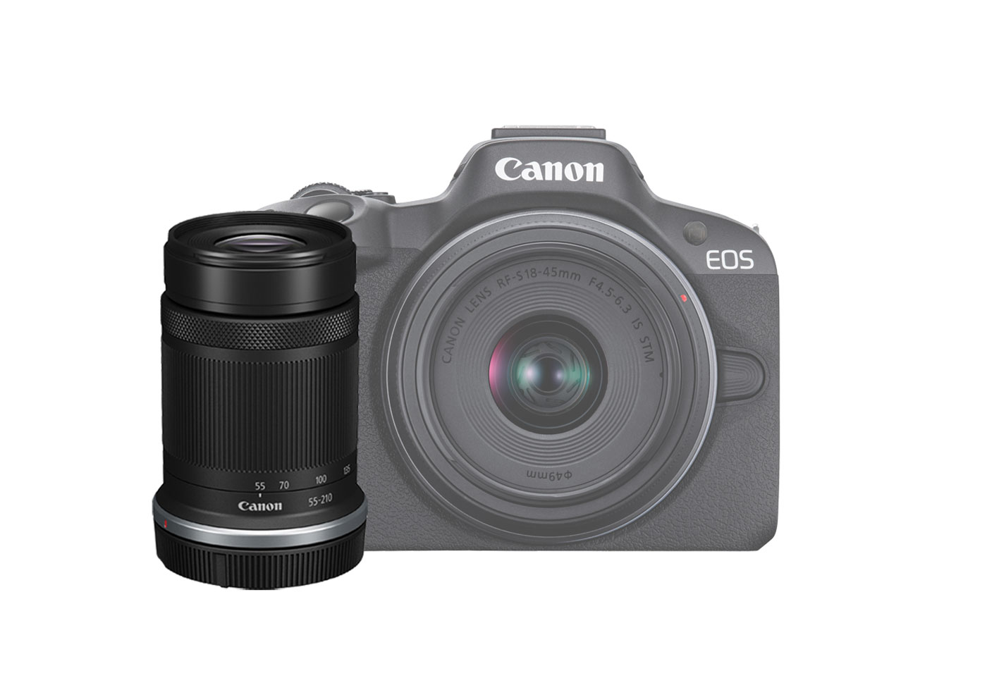 EOS R50 with RF-S 18-45mm f/4.5-6.3 IS STM Lens and RF-S 55-210mm f/5-7.1 IS STM Lens