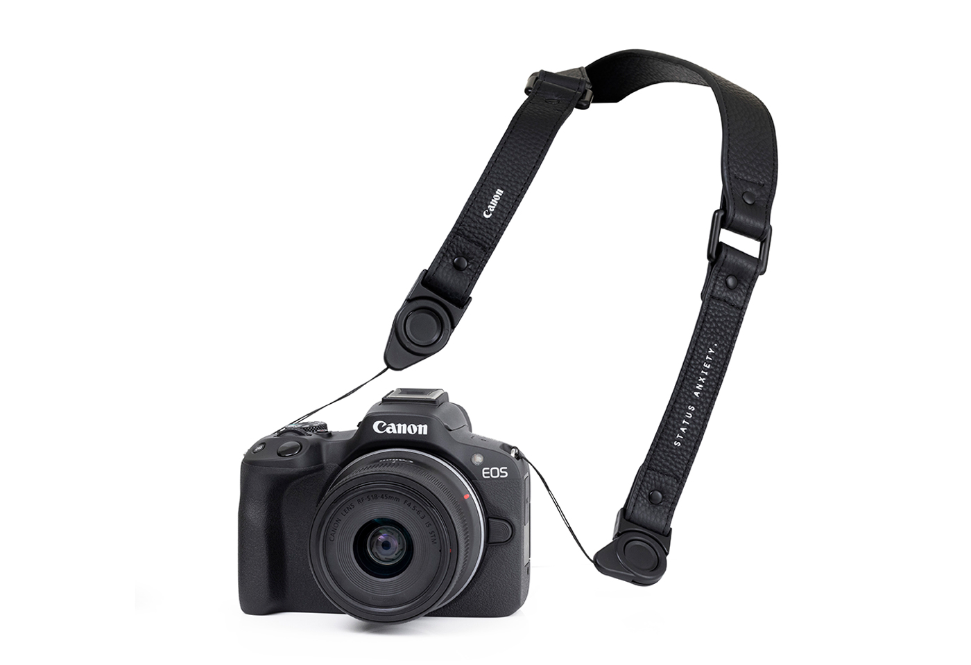 EOS R50 Limited Edition Single Kit with RF-S 18-45mm IS STM and bonus Status Anxiety Limited Edition camera strap