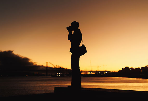 Image of a person's silhouette in the sunset