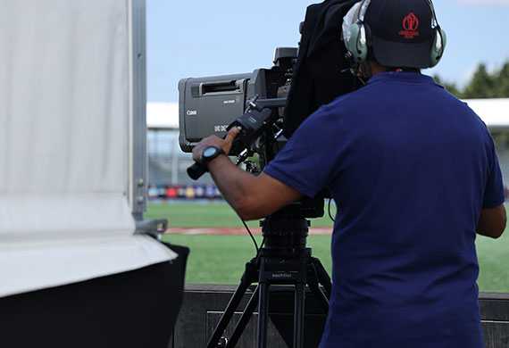 Image of a cameraman using Canon broadcast gear