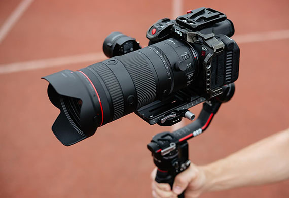 Canon EOS camera on a gimbal