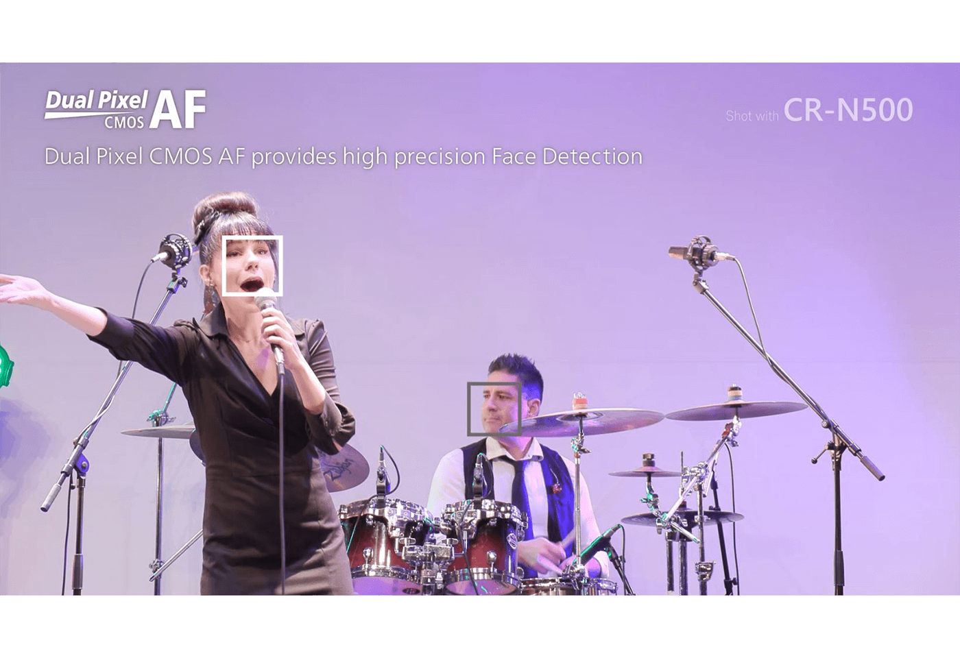 Dual Pixel CMOS AF is a high-speed, high-precision phase difference autofocus technology and supports a highly accurate face detection AF