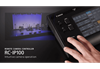 The Remote Camera Controller RC-IP100 is equipped with a control lever, zoom lever and touch panel
