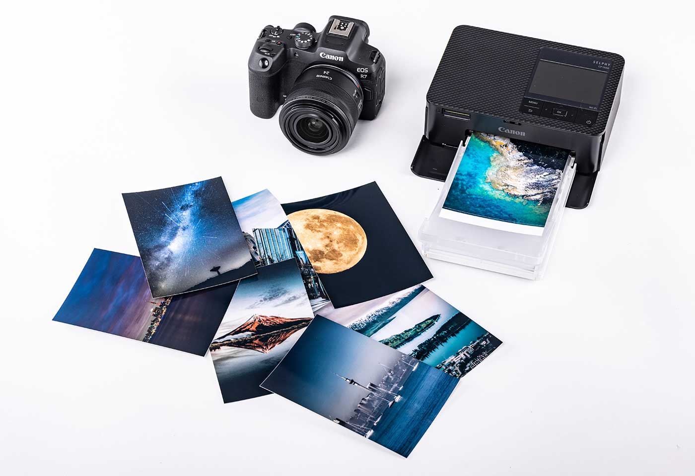 Canon SELPHY printing out images from an EOS camera