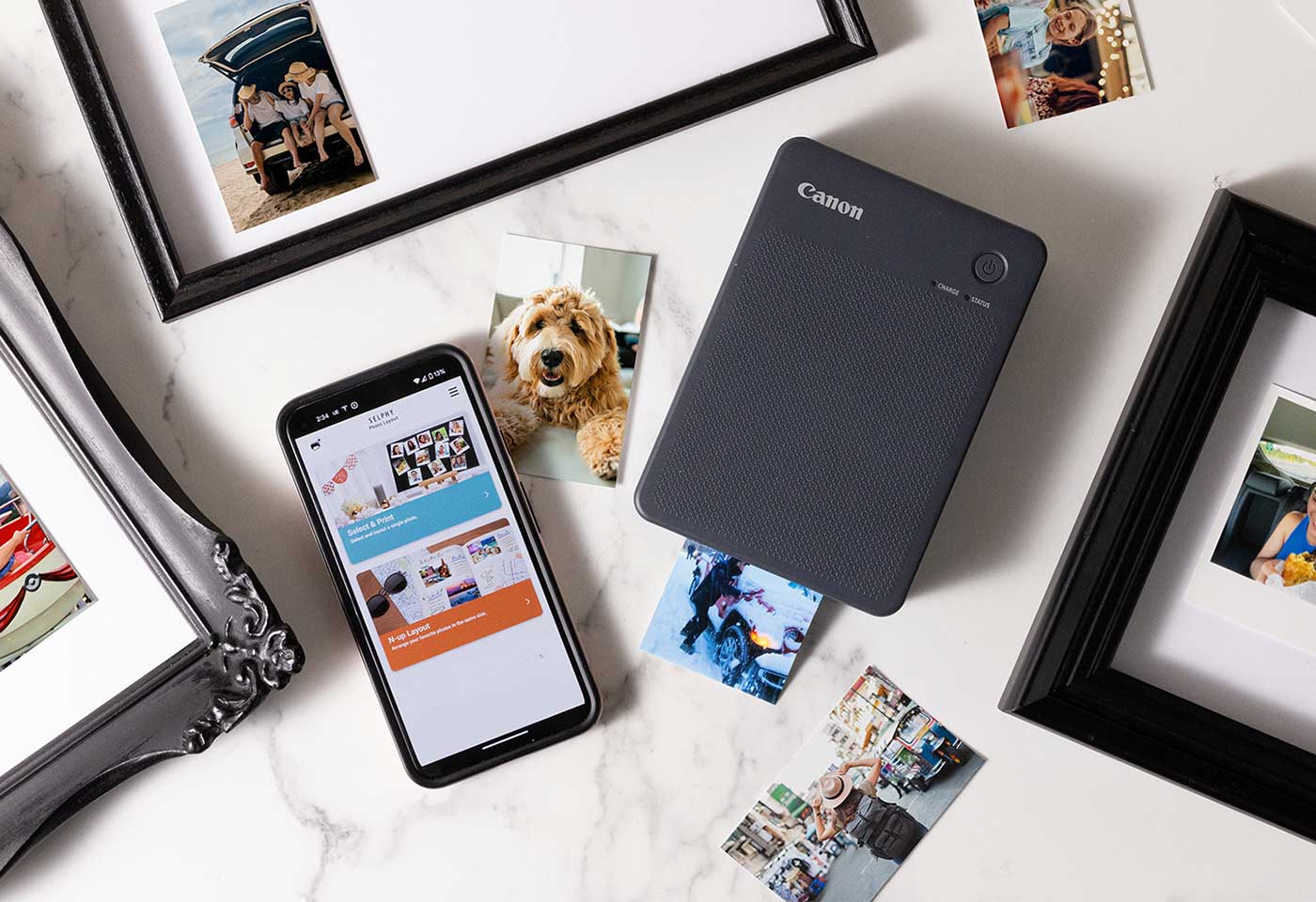 Canon SELPHY printer printing out images from a phone